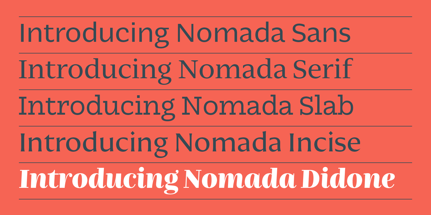 Beispiel einer Nomada Didone Medium-Schriftart